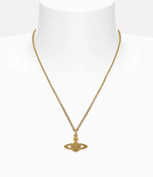 Women Mini Bas Relief Pendant Necklace Gold Viviennewestwood Necklaces