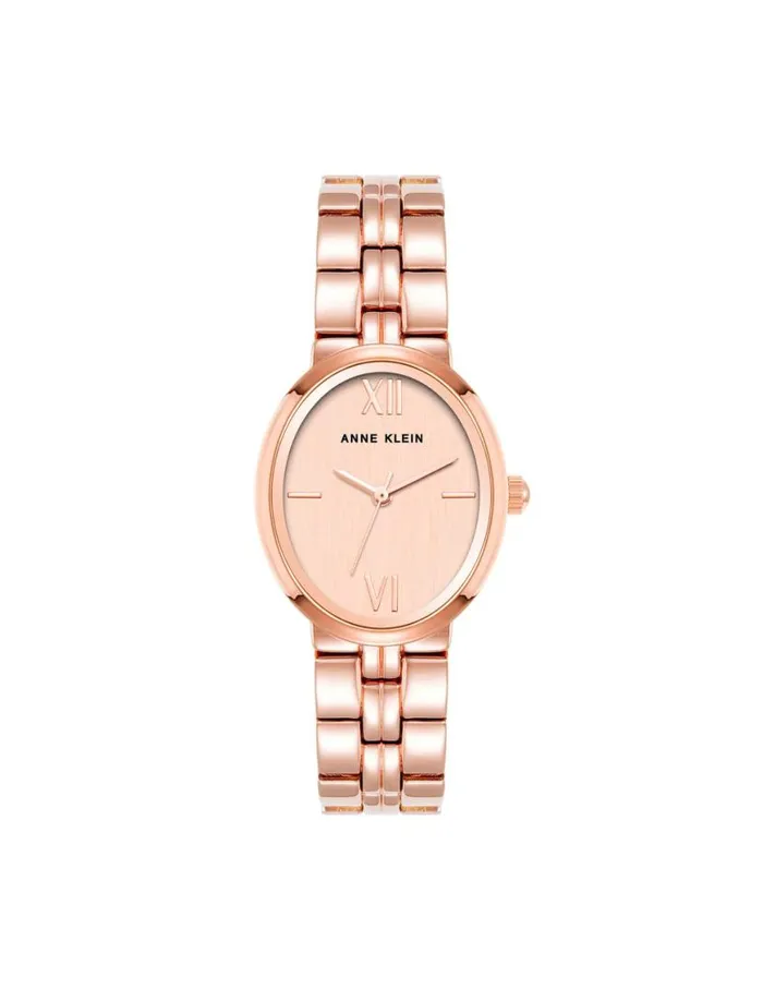 Women Minimalist Oval Case Watch Rose Goldtone Anne Klein Watches