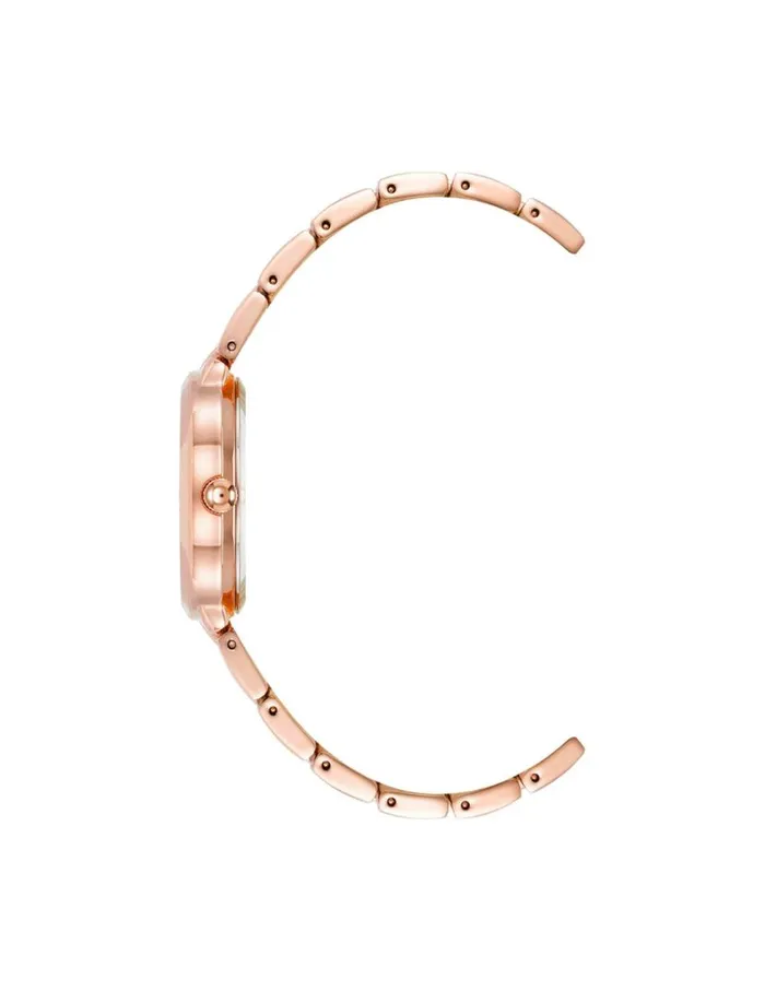 Women Minimalist Oval Case Watch Rose Goldtone Anne Klein Watches