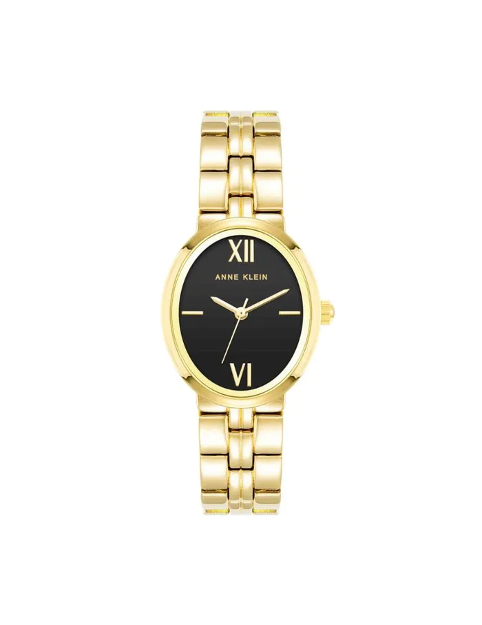 Women Minimalist Oval Case Watch Rose Goldtone Anne Klein Watches