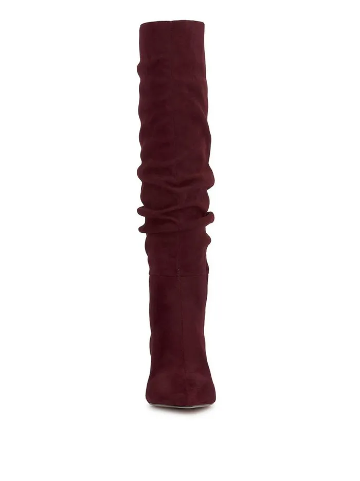 Women Naevy Slouch Boot In Dark Cherry Jessica Simpson Wide Width