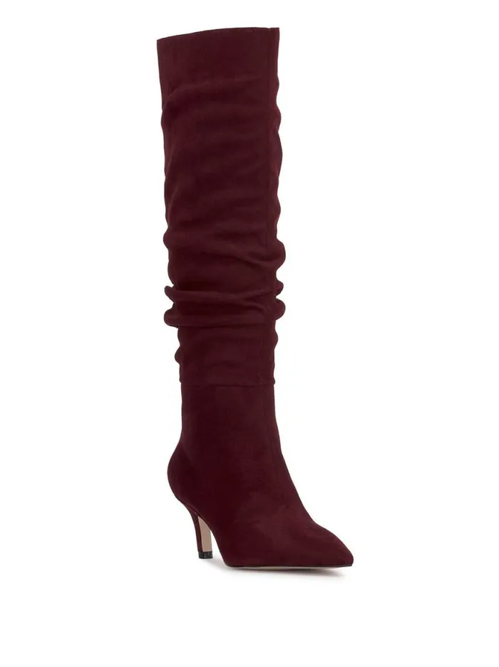 Women Naevy Slouch Boot In Dark Cherry Jessica Simpson Wide Width