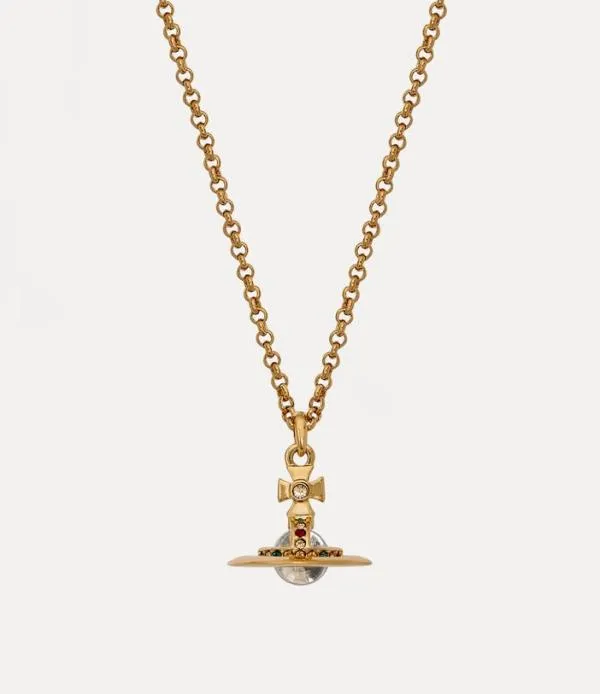 Women New Petite Orb Pendant Necklace Gold Viviennewestwood Necklaces
