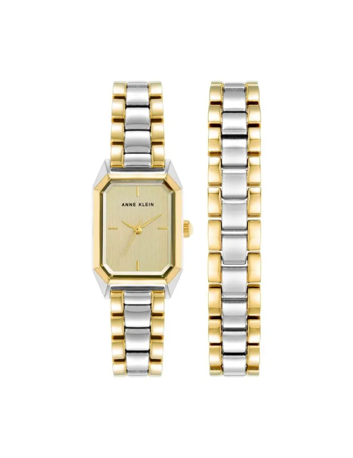 Women Octagonal Watch And Bracelet Set Twotone Anne Klein Watches
