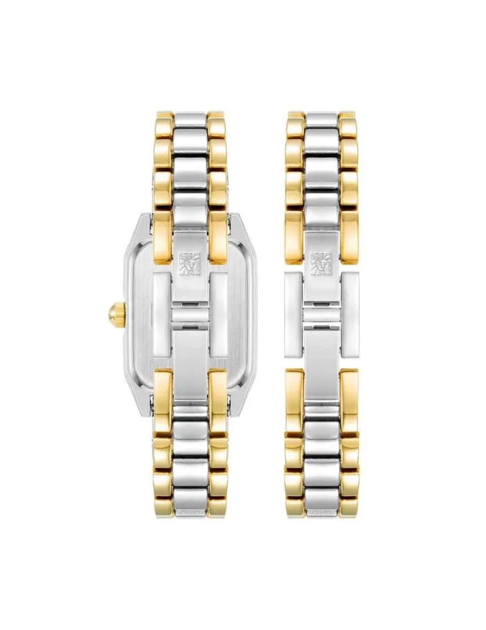 Women Octagonal Watch And Bracelet Set Twotone Anne Klein Watches