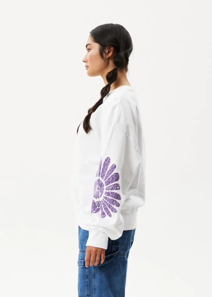 Women Outerwear Afends AFENDS Womens Daisy 8211 Crew Neck Jumper 8211 White
