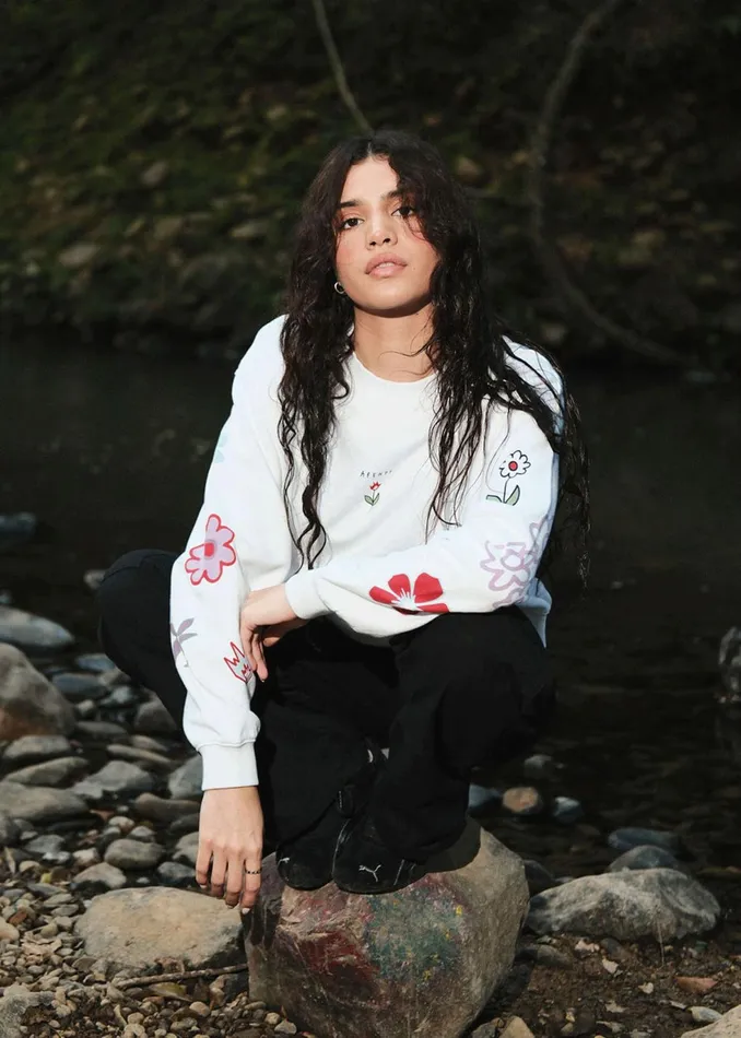 Women Outerwear Afends AFENDS Womens Flourish 8211 Crew Neck 8211 White
