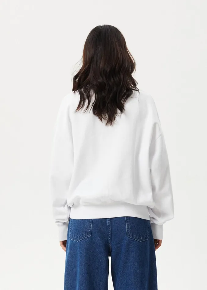 Women Outerwear Afends AFENDS Womens Flourish 8211 Crew Neck 8211 White