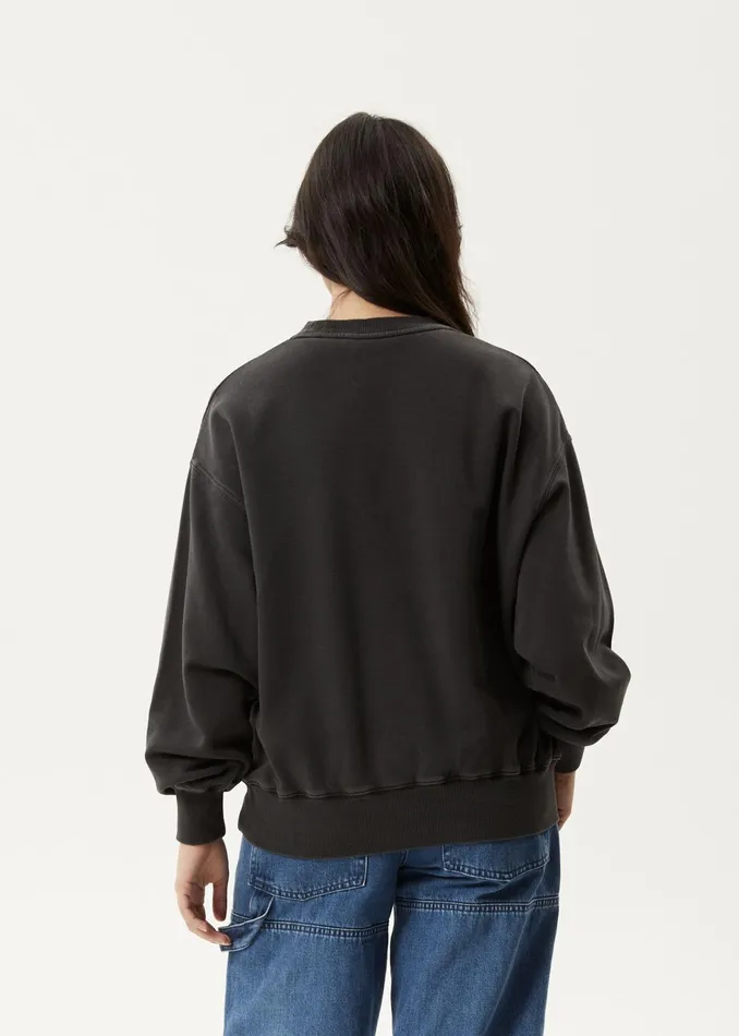 Women Outerwear Afends AFENDS Womens Worlds Above 8211 Crew Neck 8211 Charcoal