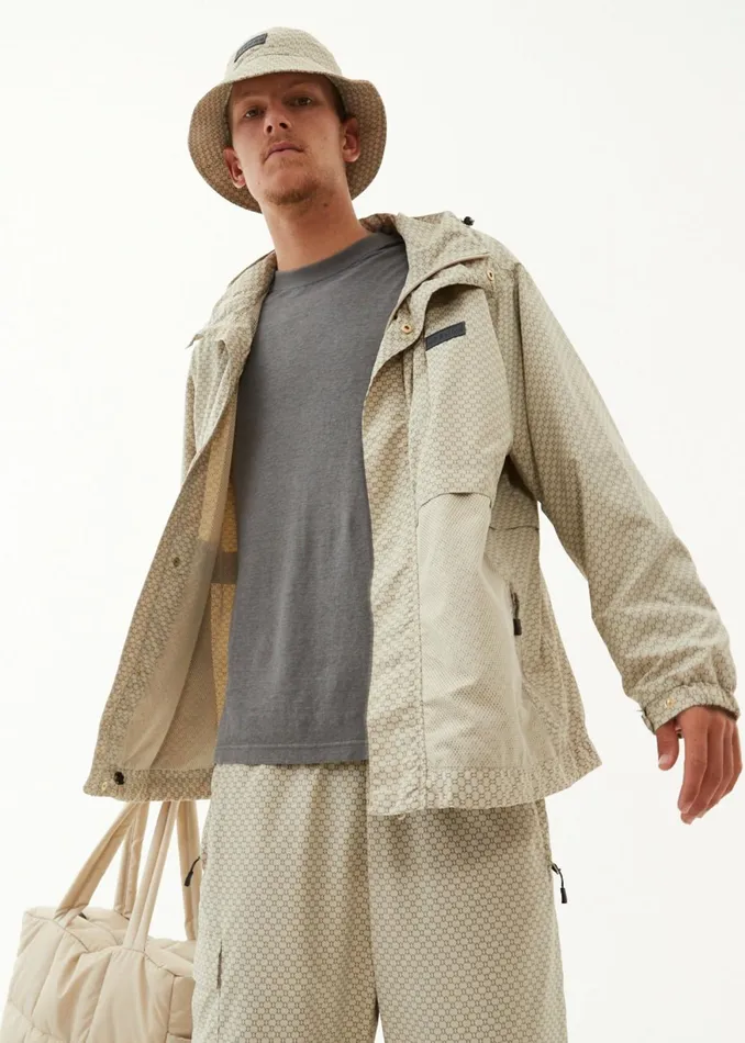 Women Outerwear Afends Anthology 8211 Unisex Unisex Recycled Nylon Anorak 8211 Cement 8211 AFENDS