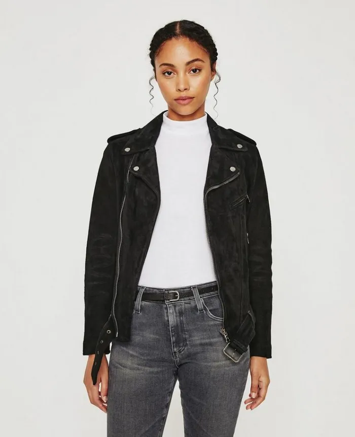 Women Outerwear AG Jeans Reese Moto Jacket True Black
