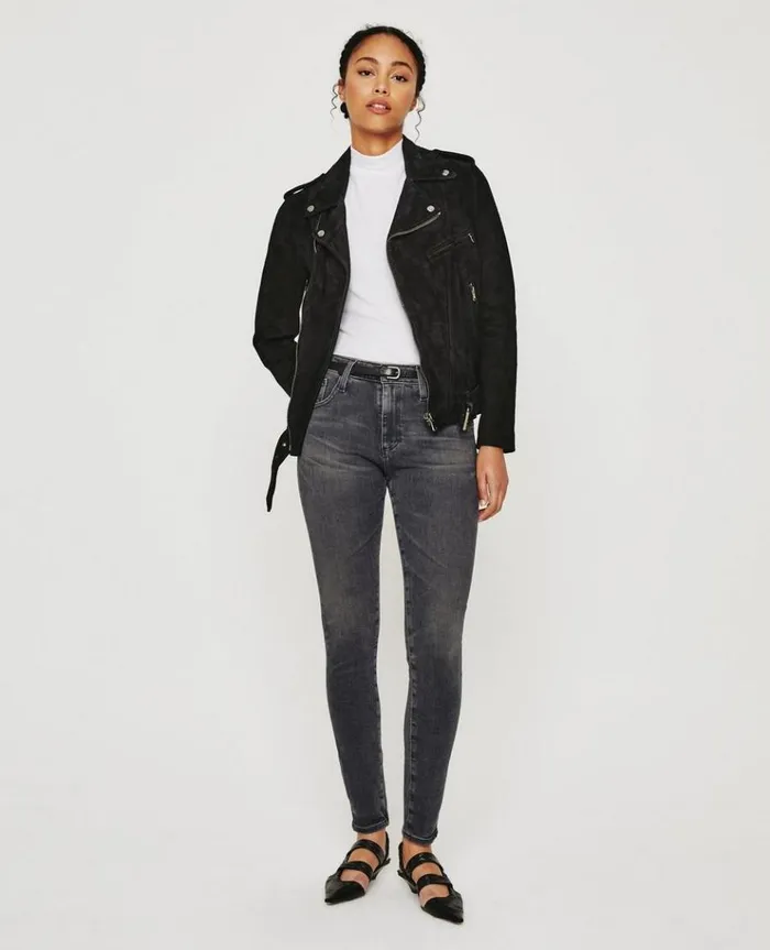Women Outerwear AG Jeans Reese Moto Jacket True Black Women Outerwear AG Jeans Reese Moto Jacket True Black
