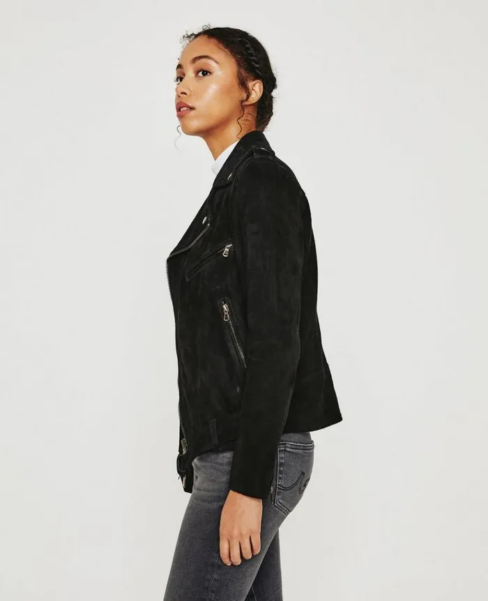 Women Outerwear AG Jeans Reese Moto Jacket True Black Women Outerwear AG Jeans Reese Moto Jacket True Black