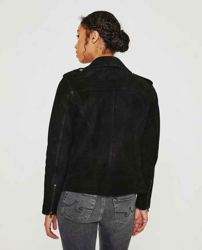 Women Outerwear AG Jeans Reese Moto Jacket True Black Women Outerwear AG Jeans Reese Moto Jacket True Black