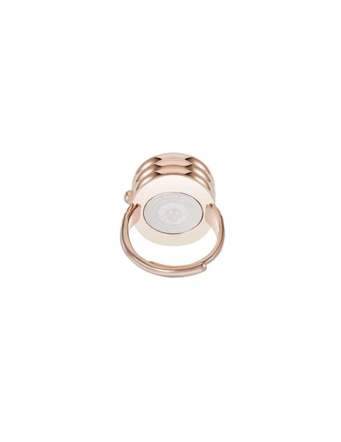 Women Oval Gemstone Ring Watch Blue Sandstonerose Goldtone Anne Klein Watch Rings