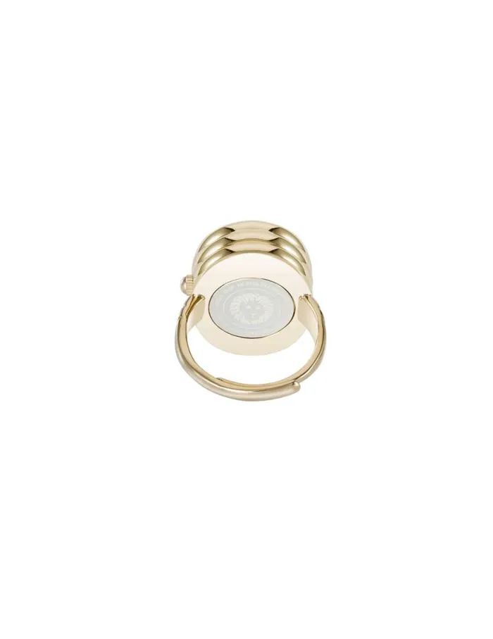 Women Oval Gemstone Ring Watch Blue Sandstonerose Goldtone Anne Klein Watch Rings