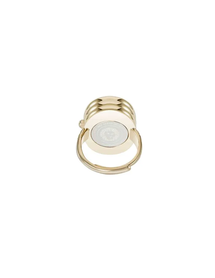 Women Oval Gemstone Ring Watch Blue Sandstonerose Goldtone Anne Klein Watch Rings