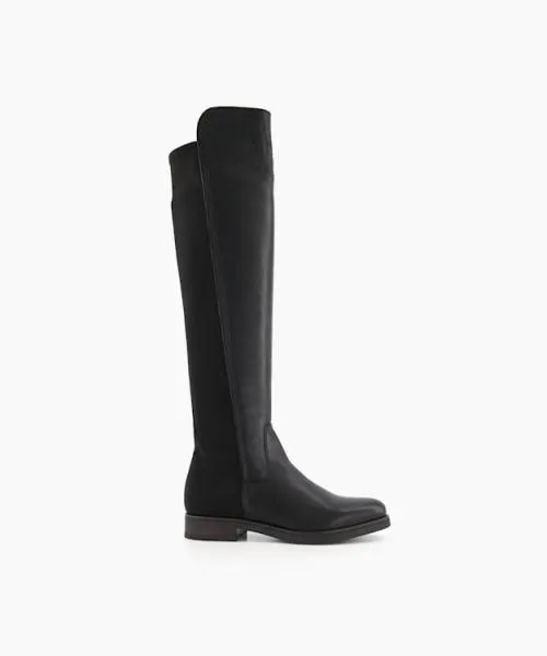 Women Over The Knee Boots Dune London Tropic 8211 Black Black Leather
