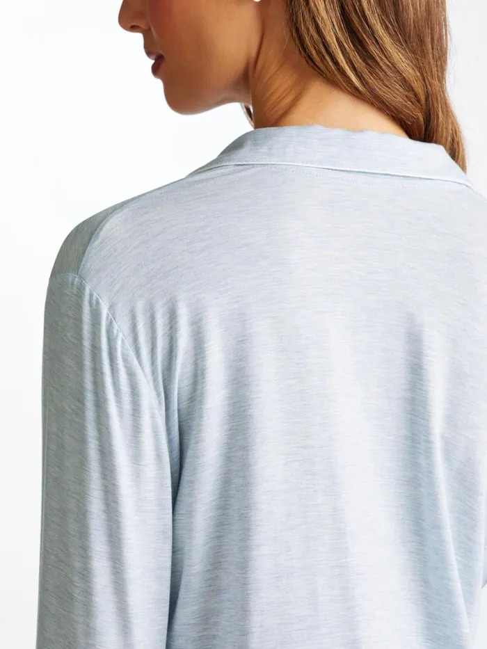 Women Pajamas Ethan Micro Modal Stretch Light Blue Marl Derek Rose Jersey Pajamas