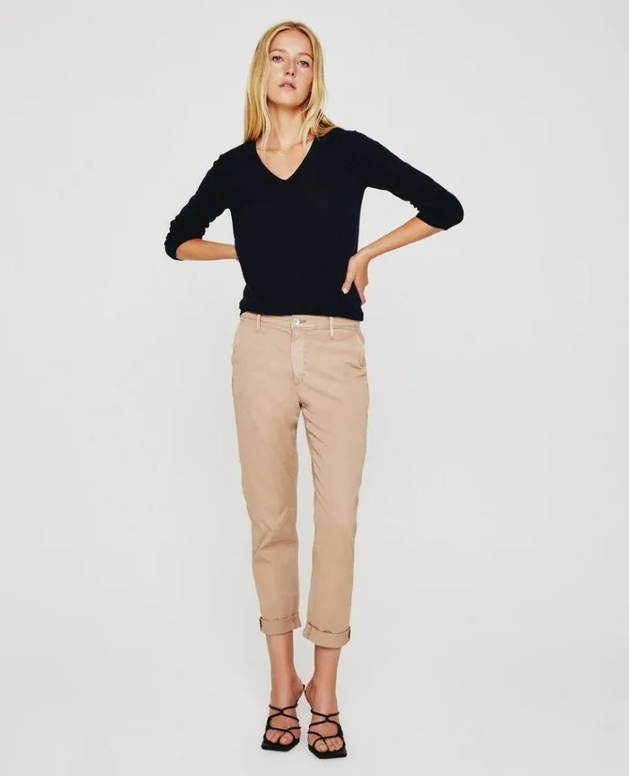 Women Pants AG Jeans Caden Sulfur Almond Biscotti