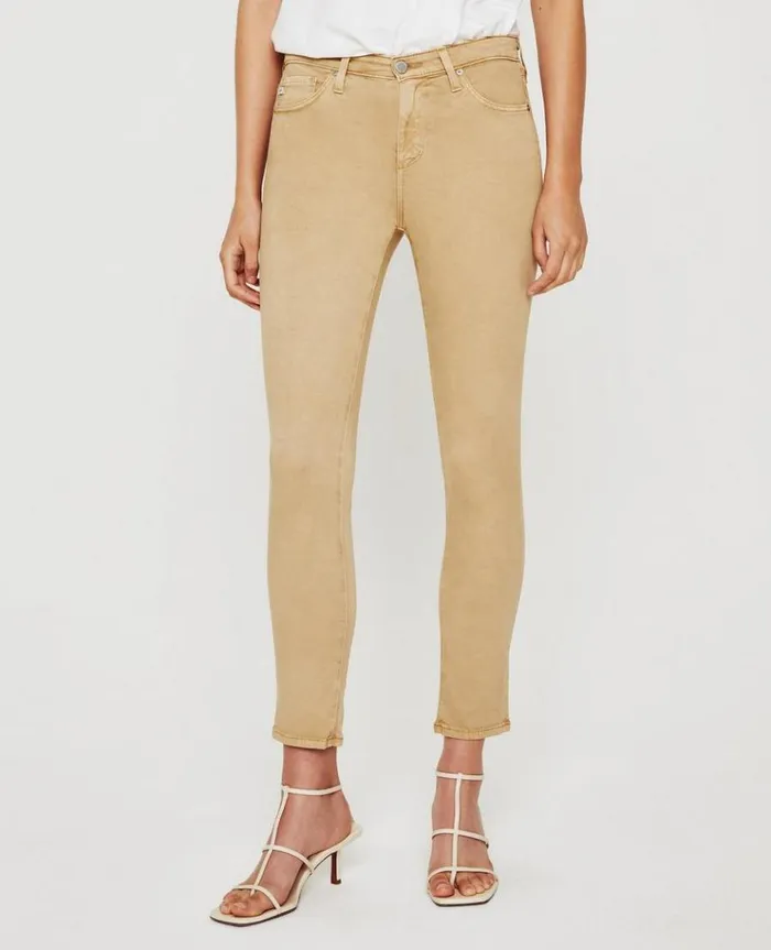 Women Pants AG Jeans Prima Crop Sulfur Toasted Almond Women Pants AG Jeans Prima Crop Sulfur Toasted Almond