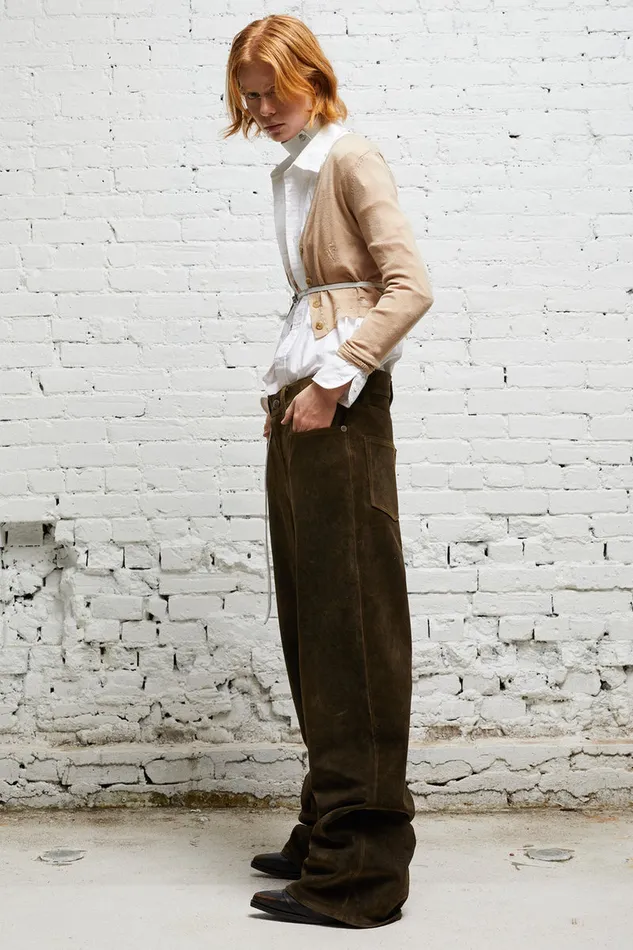 Women Pants and Shorts R13 D039arcy Loose Leather Pant 8211 Brown