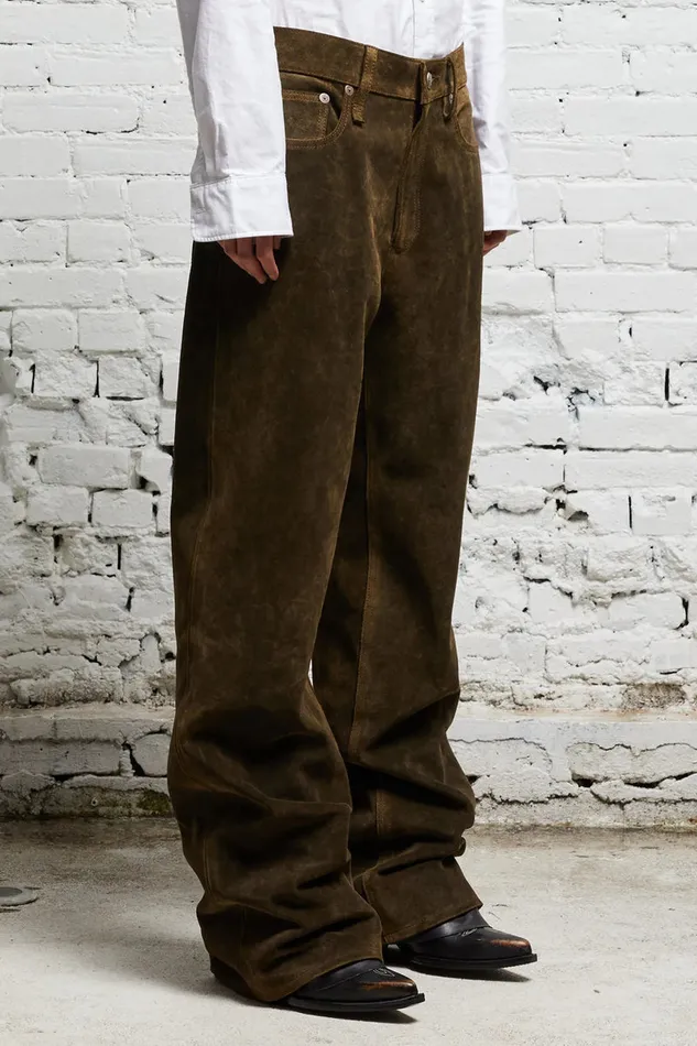 Women Pants and Shorts R13 D039arcy Loose Leather Pant 8211 Brown