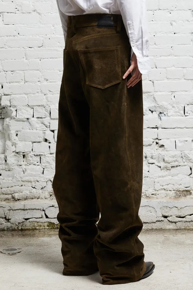 Women Pants and Shorts R13 D039arcy Loose Leather Pant 8211 Brown