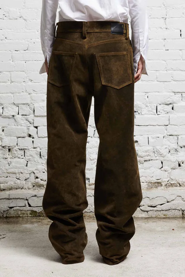 Women Pants and Shorts R13 D039arcy Loose Leather Pant 8211 Brown