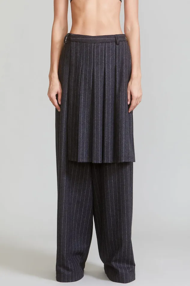 Women Pants and Shorts R13 Kilted Trouser 8211 Grey Pinstripe