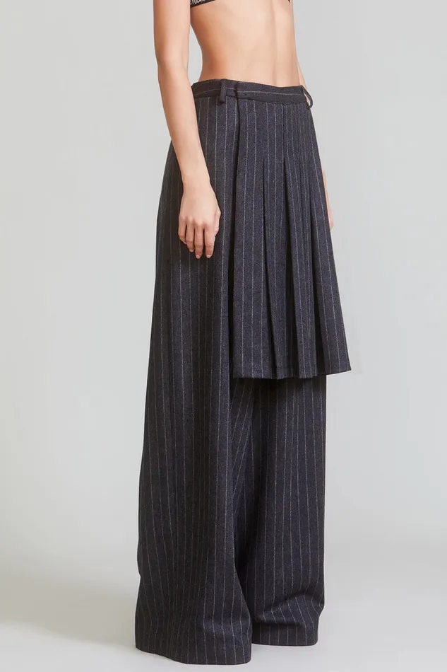 Women Pants and Shorts R13 Kilted Trouser 8211 Grey Pinstripe