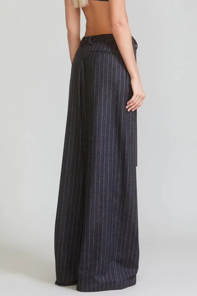 Women Pants and Shorts R13 Kilted Trouser 8211 Grey Pinstripe