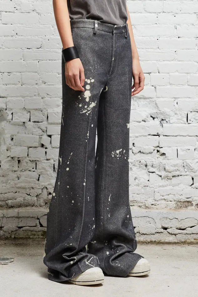 Women Pants and Shorts R13 Relaxed Trouser 8211 Grey Paint Splatter