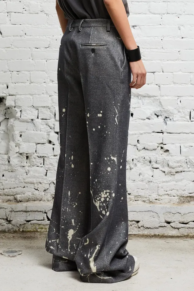 Women Pants and Shorts R13 Relaxed Trouser 8211 Grey Paint Splatter