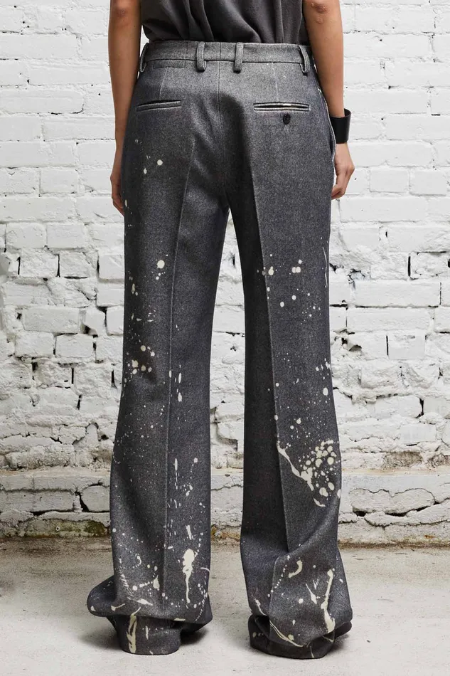 Women Pants and Shorts R13 Relaxed Trouser 8211 Grey Paint Splatter