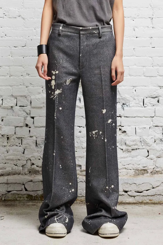 Women Pants and Shorts R13 Relaxed Trouser 8211 Grey Paint Splatter