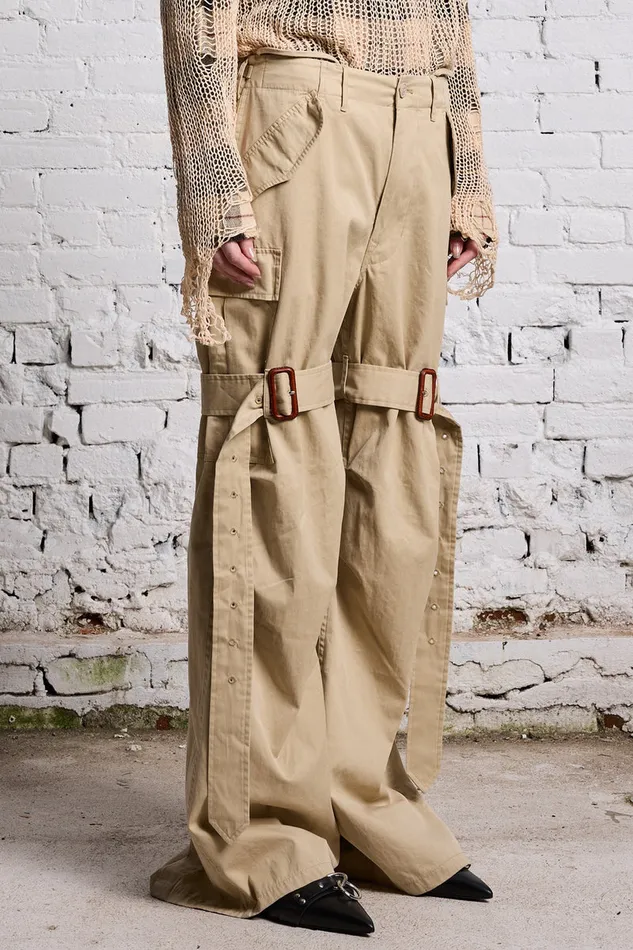 Women Pants and Shorts R13 Trench Cargo 8211 Light Khaki