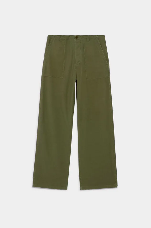 Women Pants and Shorts R13 Wide Leg Utility Pant 8211 Olive