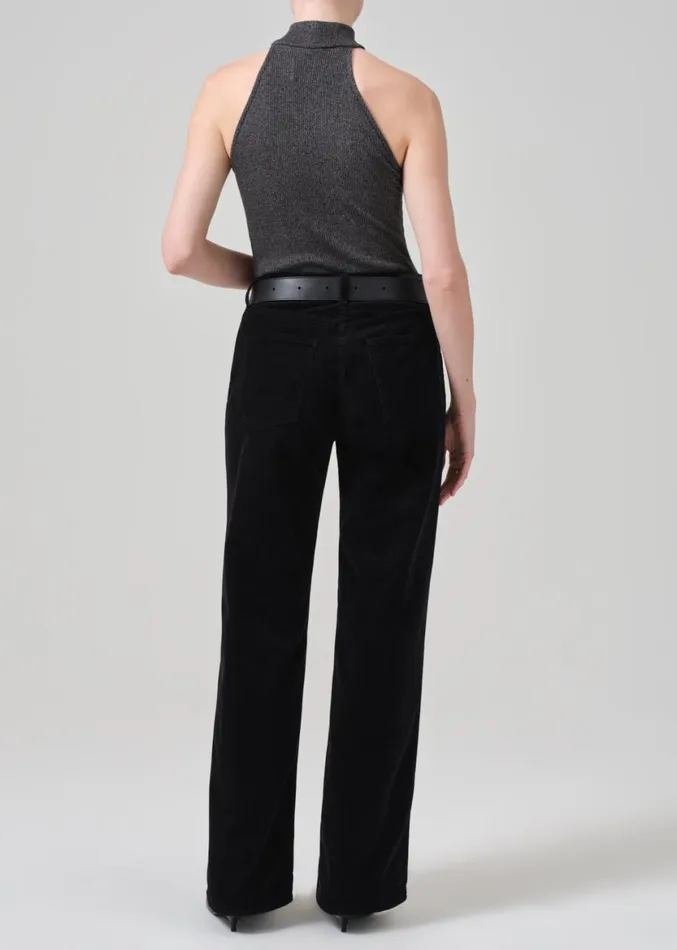 Women Pants Citizens Of Humanity Annina High Rise Wide Leg 30034 Corduroy Black