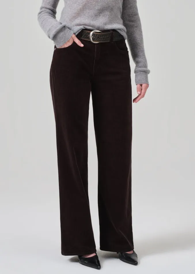 Women Pants Citizens Of Humanity Annina High Rise Wide Leg 33034 Corduroy Clove