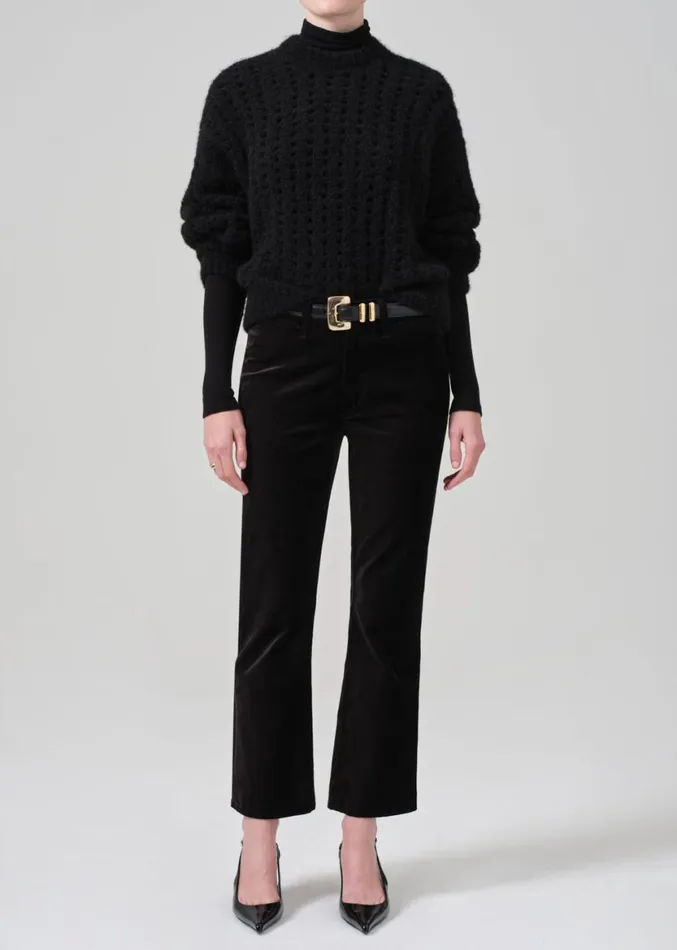 Women Pants Citizens Of Humanity Isola Cropped Trouser Velvet Black