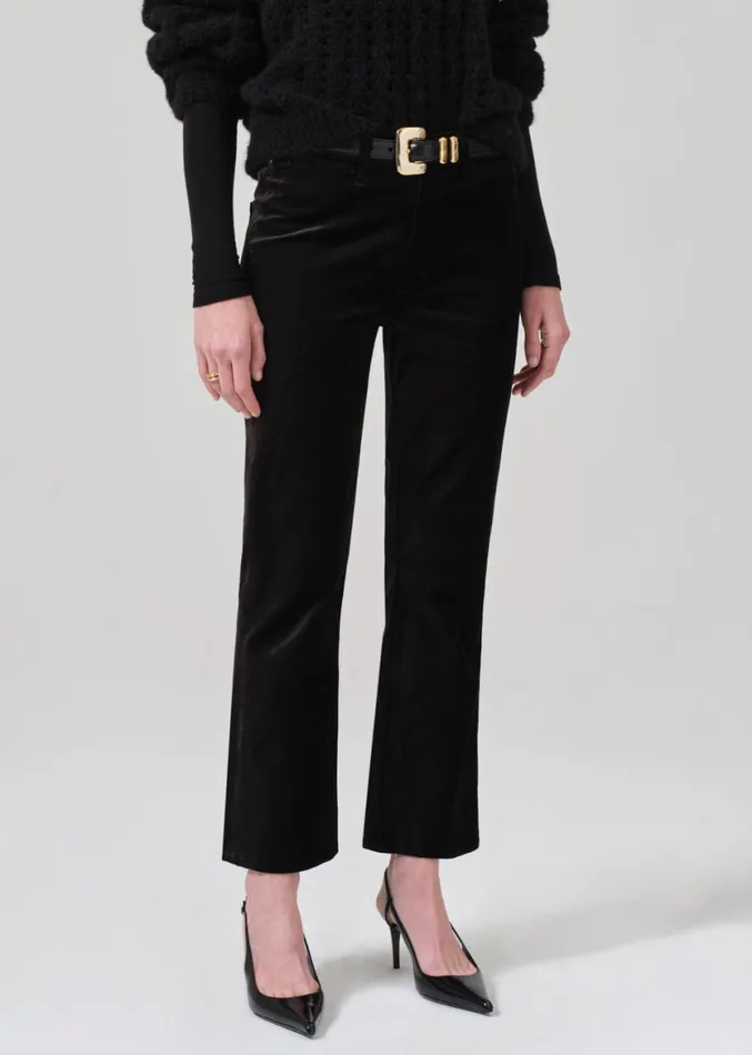 Women Pants Citizens Of Humanity Isola Cropped Trouser Velvet Black