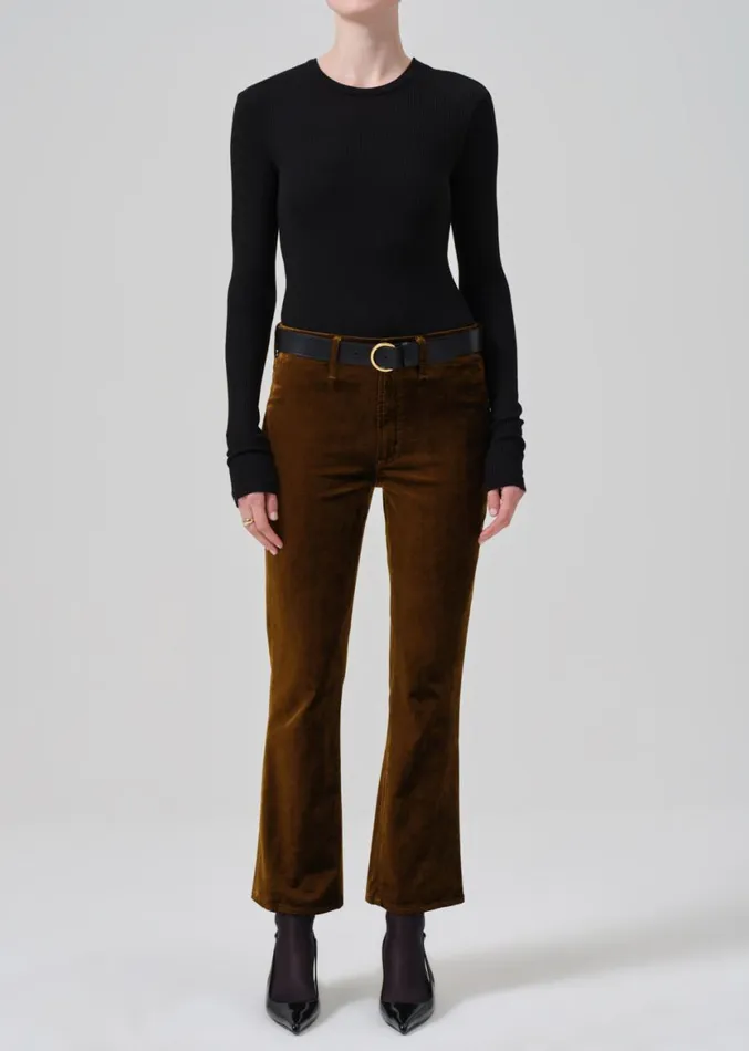 Women Pants Citizens Of Humanity Isola Cropped Trouser Velvet Golden