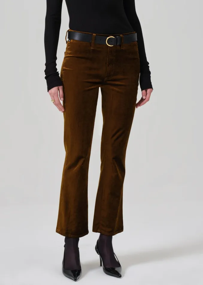 Women Pants Citizens Of Humanity Isola Cropped Trouser Velvet Golden