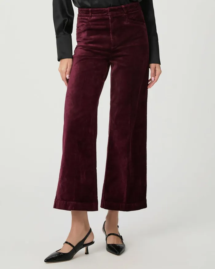 Women Pants PAIGE Anessa Trouser Wide Leg Pant 8211 Dark Oxblood Velvet Women Pants PAIGE Anessa Trouser Wide Leg Pant 8211 Dark Oxblood Velvet