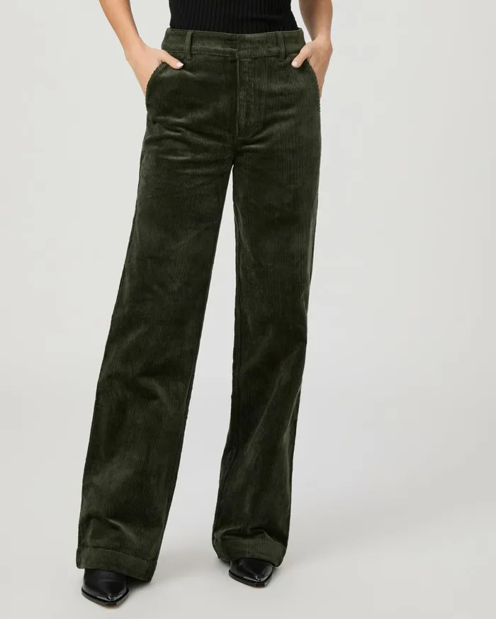 Women Pants PAIGE Danielle Trouser 8211 Dark Fern Green Corduroy Women Pants PAIGE Danielle Trouser 8211 Dark Fern Green Corduroy