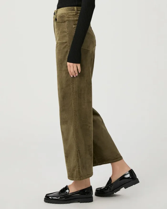 Women Pants PAIGE Harper Ankle Wide Leg Pant 8211 Dark Brushed Olive Corduroy Women Pants PAIGE Harper Ankle Wide Leg Pant 8211 Dark Brushed Olive Corduroy