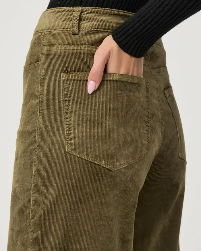 Women Pants PAIGE Harper Ankle Wide Leg Pant 8211 Dark Brushed Olive Corduroy Women Pants PAIGE Harper Ankle Wide Leg Pant 8211 Dark Brushed Olive Corduroy