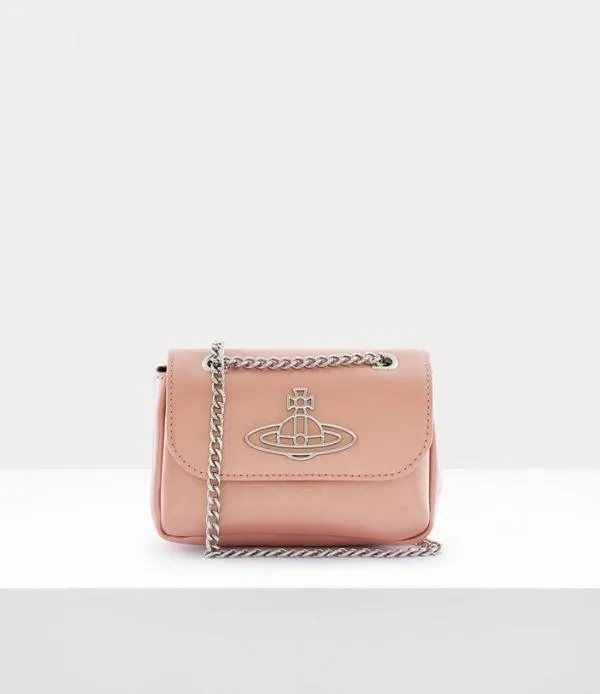 Women Pearlised Leather Thin Line Orb Small Purse With Chain Pink Viviennewestwood Wallets And Purses Women Pearlised Leather Thin Line Orb Small Purse With Chain Pink Viviennewestwood Wallets And Purses