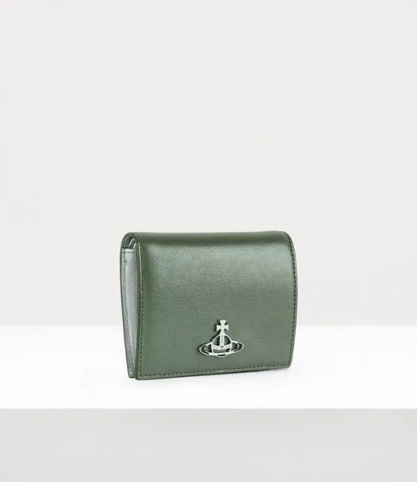 Women Pearlised Leather Woman Billfold Green Viviennewestwood Wallets And Purses
